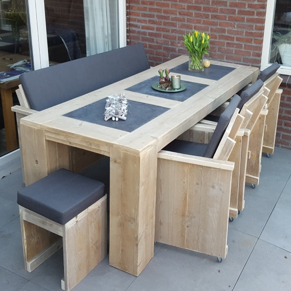 Steigerhouten Tuinset Exclusive 6 Personen